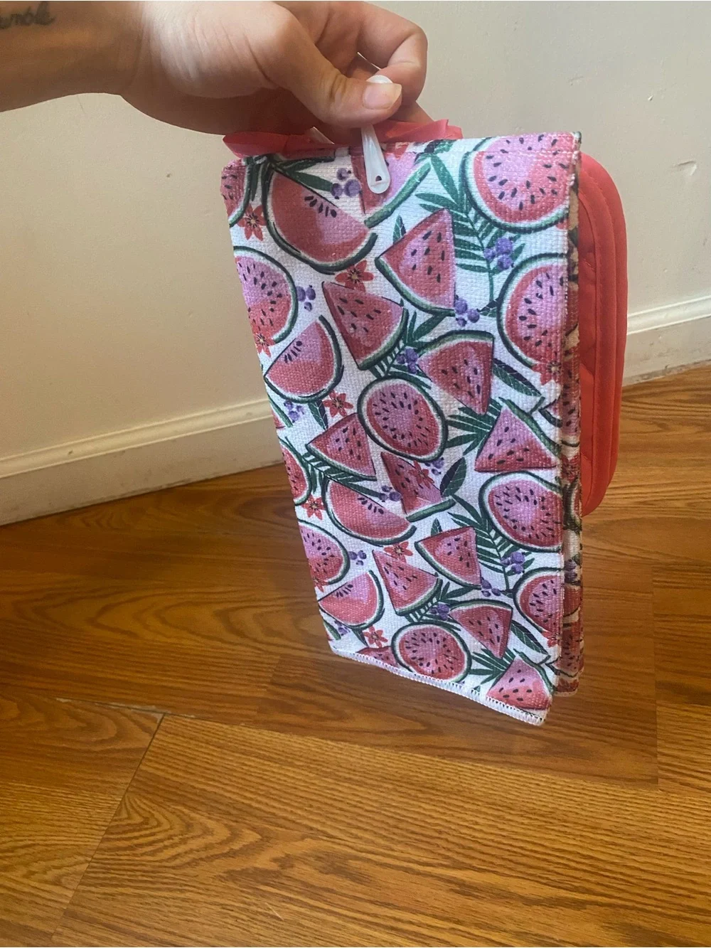 Welcome Summer Pink-Trim Oven Mitt and Pot Holder Set